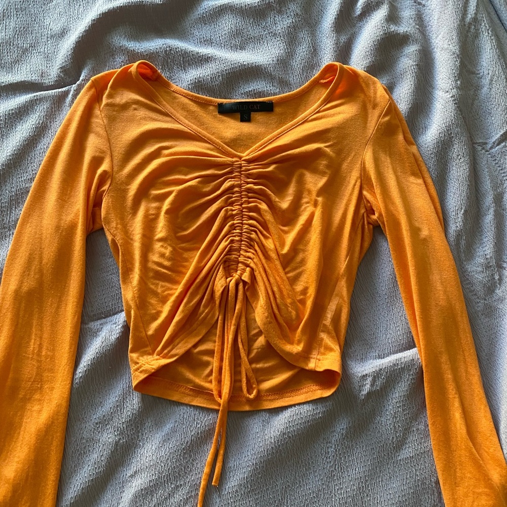 Orange ruched top